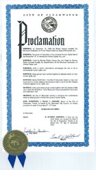 Proclamação do Presidente da Câmara de Clearwater